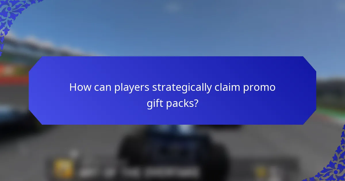 How can players strategically claim promo gift packs?